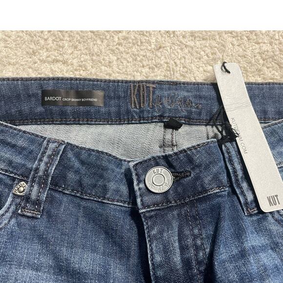 NWT Kut From The Kloth Women's Size 4 Bardot Cropped Skinny Boyfriend Jeans Blue - Picture 11 of 16